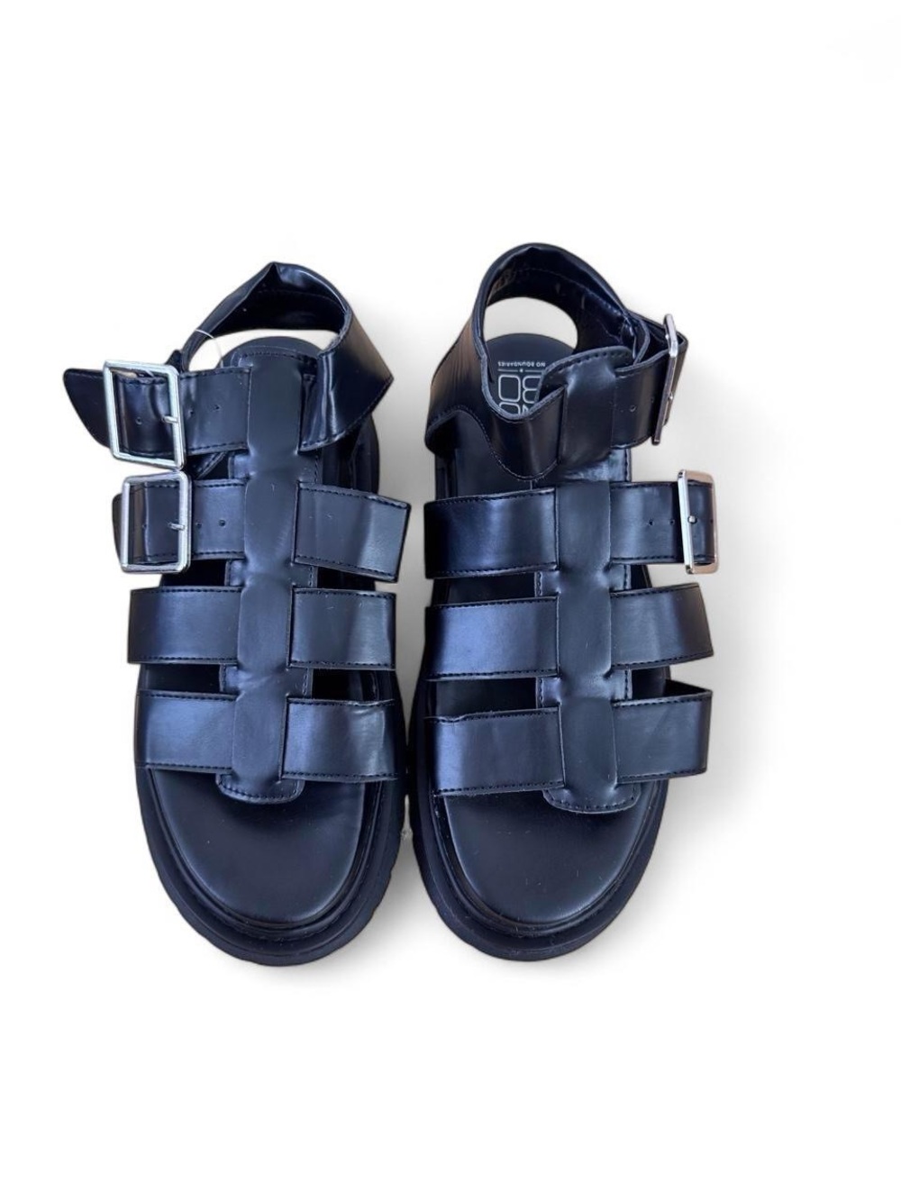 Women’s Black Chunky Sandals with Buckle Straps